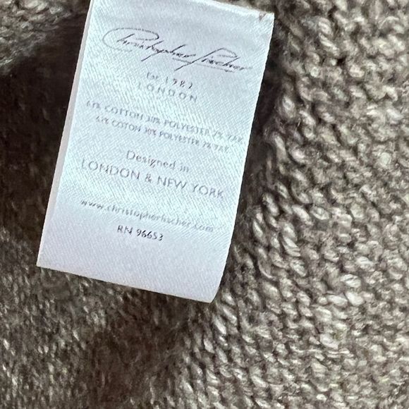 Christopher Fischer | Yak Cotton Blend Fringe Boho Soft Brown Cardigan Sweater - Picture 9 of 9